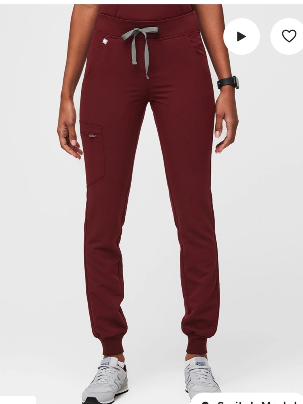 FIGS Zamora Scrub Jogger Pants Maroon